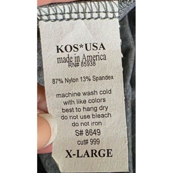 KOS USA Strappy Multilayered Athletic Yoga Tank Top Womens Size XL Gray - Picture 6 of 6